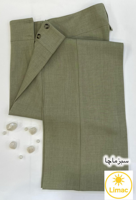 شلوار نیم بگ زنانه فاستونی ماچا رنگ ترند