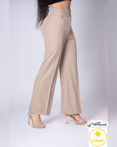 خرید آنلاین شلوار نیم بگ زنانه فاستونی نسکافه ای