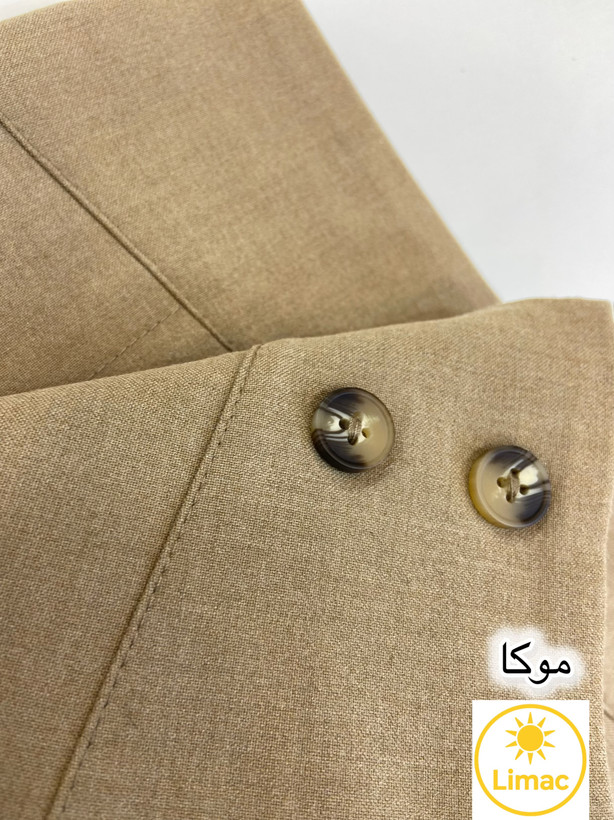 شلوار نیم بگ زنانه فاستونی موکادکمه جلو