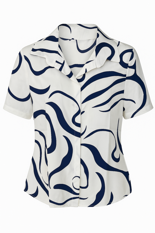 شومیزطرح ماربل آستین کوتاه