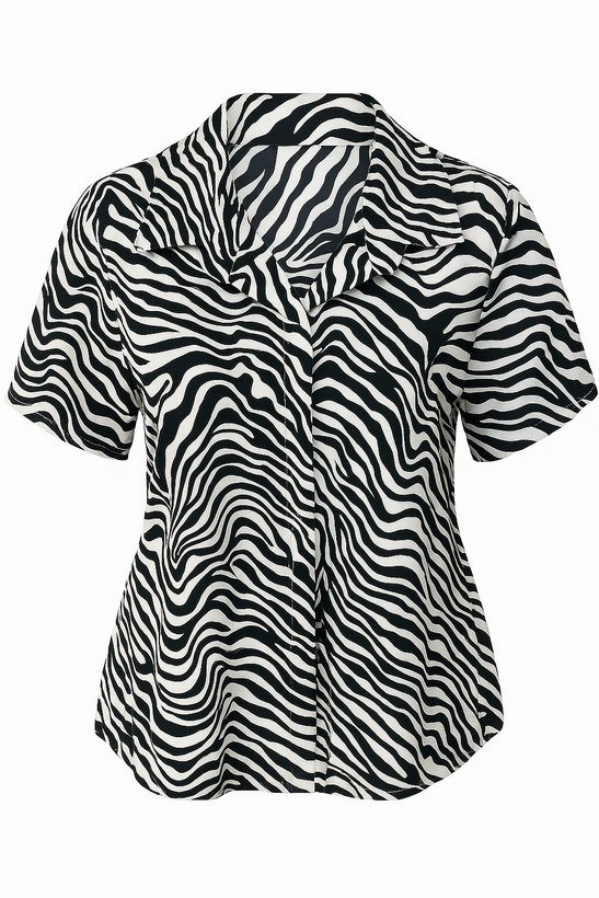 شومیز راه راه زنانه آستین کوتاه