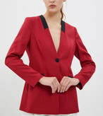 نمای نزدیک از بافت کجراه پارچه داک ویسکوز ترک کت زنانه