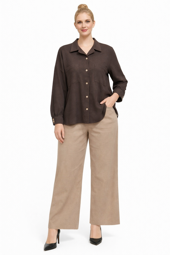 بافت الیاف طبیعی و خنک شومیز کنفی زنانه جدید