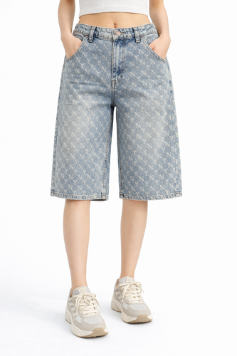 شلوار جین زنانه کاپری قد ۷۰ رنگ آبی روشن