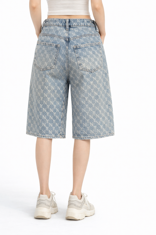 فرمدهی جیبهای پشت و تنخور اندامی شلوار جین قد ۷۰