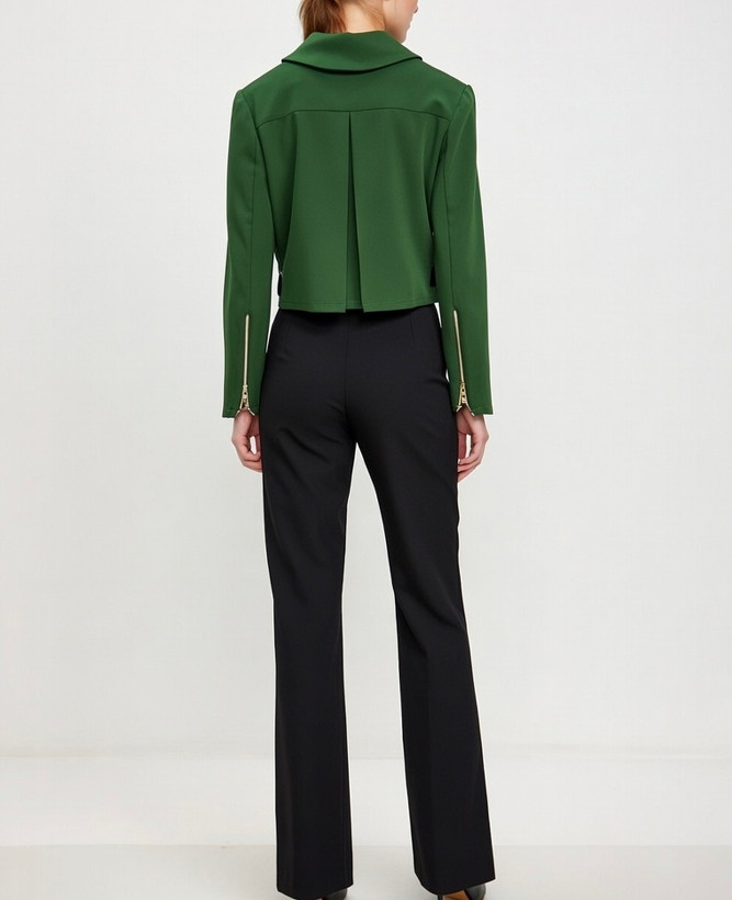 تنخوری عالی کت کراپ آستین زیپ دار