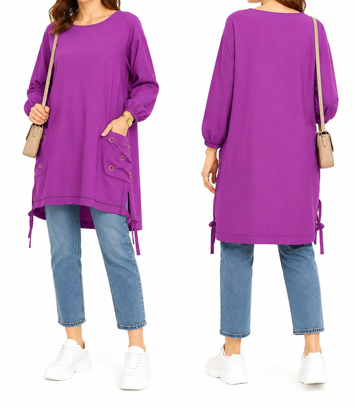نمایش رنگبندی تونیک نخی (صورتی، بنفش، لیمویی، قرمز)